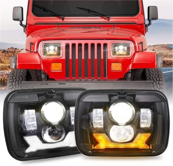 1987-1995 Jeep YJ Led žarometi 5x7 žarometi za projektorje Jeep Wrangler kvadratni žarometi