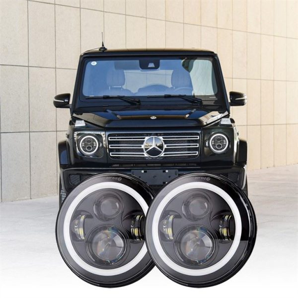 7 Palčka okrogli Mercedes G razred žarometi Halo Mercedes Benz G razred led žarometi zamenjava