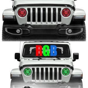 9-palčne spreminjajoče se barve RGB halo luči za jeep Wrangler JL 2018 2019