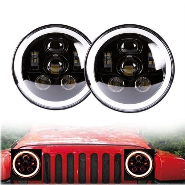 Morsun Črna Chrome 58w okrogla LED žaromet za 07-17 Jeep Wrangler Unlimited JK 4 vrata