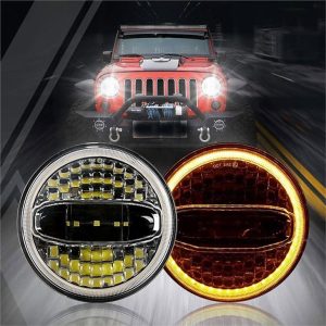 Morsun LED žaromet za Jeep Harley 7inch okrogle žaromete Hi-lo žarek z angelskimi očmi 12v 108W