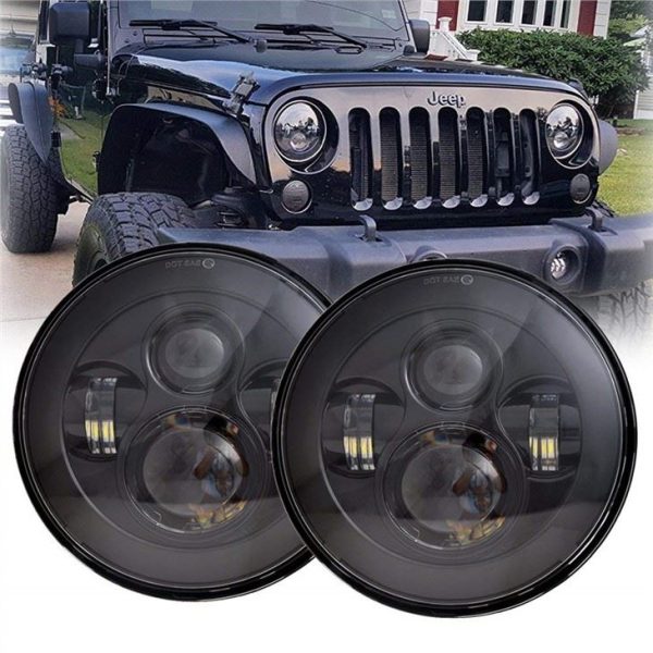 Morsun High Low Beam Round Led Headlight Projector For 07-15 Jeep Wrangler JK 2 Door