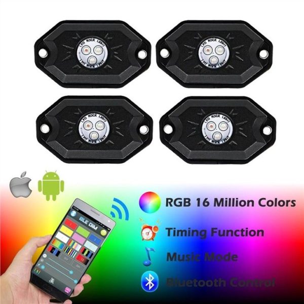 Morsun Led Pods Light RGB Časovni razpored Glasba Predvajaj Telefon App Control 4 Pod Za Avto