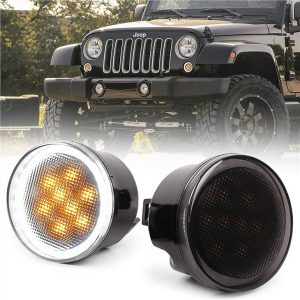 Morsun Led Turn Signal Light Z Halo Za Jeep Wrangler Jk 07-14 Sprednja rešeta svetloba