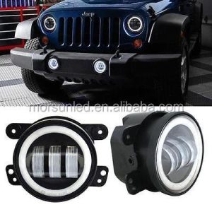 Morsun okrogla LED meglenka za Jeep Wrangler JK JKU TJ LJ 4inch luč s halo DRL