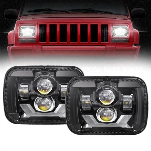 Rectangula 5x7 Led žarometi Jeep Cherokee XJ Jeep Wrangler YJ Truck GMC žarometi